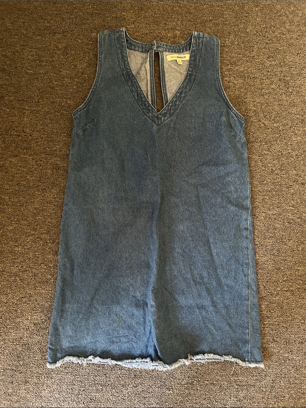 margot Denim V-Neck Sleeveless Shift Dress - Light Blue